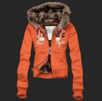 dames abercrombie fitch fur hooded outwear zip 1892 oranje Nieuwe Website 0e173411